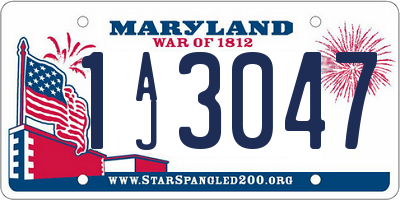MD license plate 1AJ3047