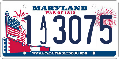 MD license plate 1AJ3075