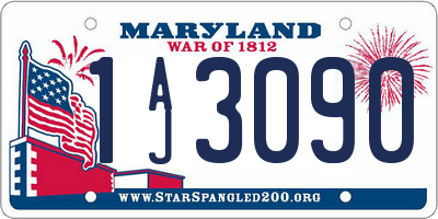 MD license plate 1AJ3090