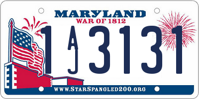 MD license plate 1AJ3131