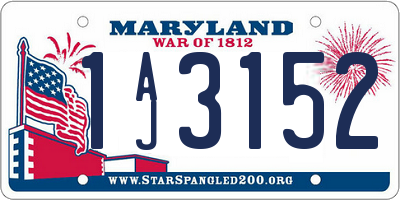 MD license plate 1AJ3152