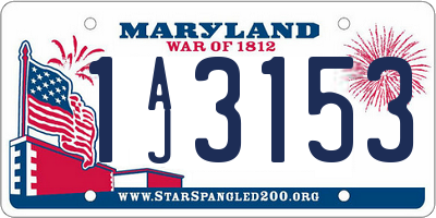 MD license plate 1AJ3153