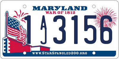 MD license plate 1AJ3156