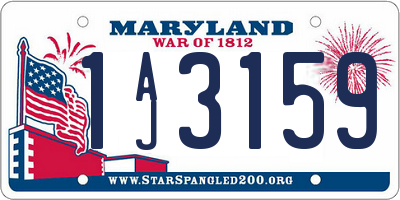 MD license plate 1AJ3159