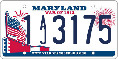 MD license plate 1AJ3175
