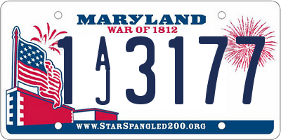 MD license plate 1AJ3177
