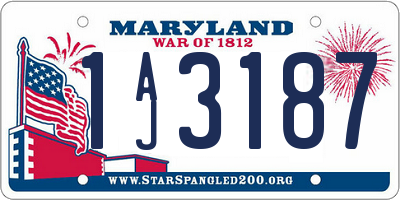 MD license plate 1AJ3187