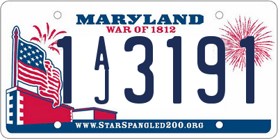 MD license plate 1AJ3191
