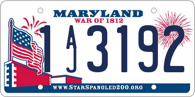 MD license plate 1AJ3192