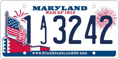 MD license plate 1AJ3242