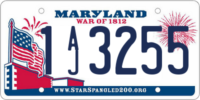 MD license plate 1AJ3255