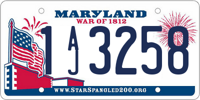 MD license plate 1AJ3258