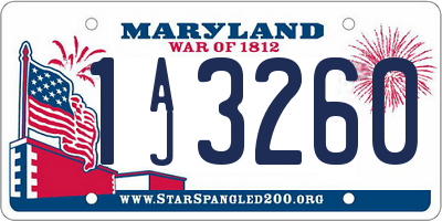 MD license plate 1AJ3260