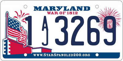 MD license plate 1AJ3269