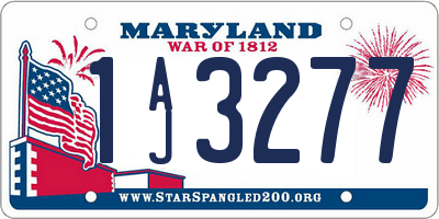 MD license plate 1AJ3277