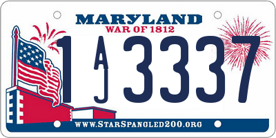 MD license plate 1AJ3337