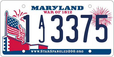MD license plate 1AJ3375