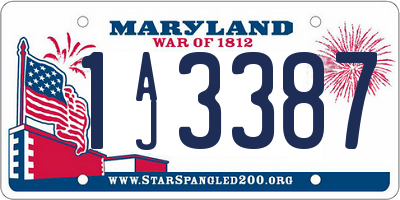 MD license plate 1AJ3387