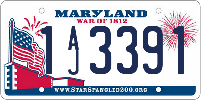 MD license plate 1AJ3391