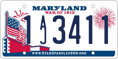 MD license plate 1AJ3411