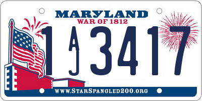 MD license plate 1AJ3417