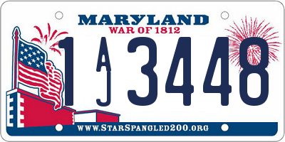 MD license plate 1AJ3448