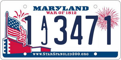 MD license plate 1AJ3471