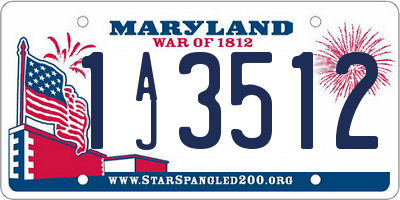 MD license plate 1AJ3512