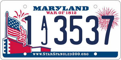 MD license plate 1AJ3537