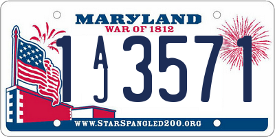 MD license plate 1AJ3571