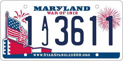 MD license plate 1AJ3611