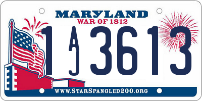 MD license plate 1AJ3613