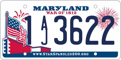 MD license plate 1AJ3622