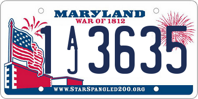 MD license plate 1AJ3635