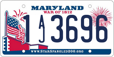 MD license plate 1AJ3696