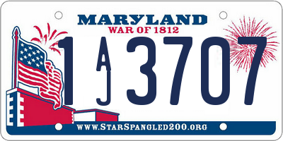 MD license plate 1AJ3707