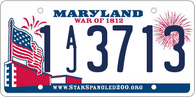 MD license plate 1AJ3713