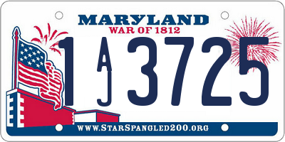 MD license plate 1AJ3725