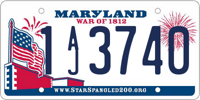 MD license plate 1AJ3740