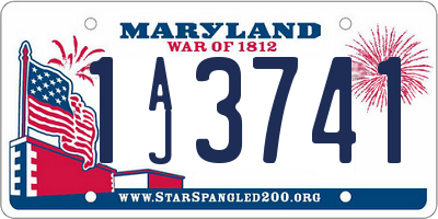 MD license plate 1AJ3741
