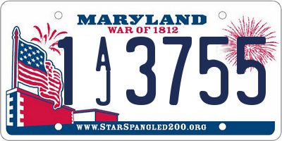 MD license plate 1AJ3755