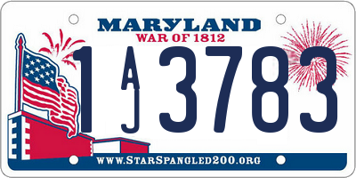 MD license plate 1AJ3783