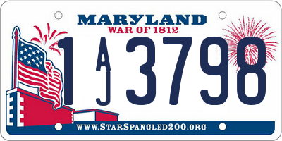 MD license plate 1AJ3798