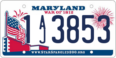 MD license plate 1AJ3853