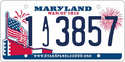 MD license plate 1AJ3857