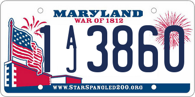 MD license plate 1AJ3860