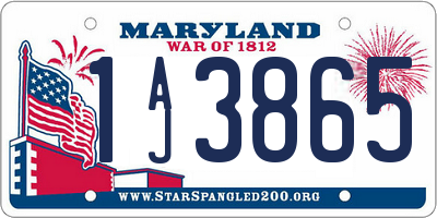 MD license plate 1AJ3865