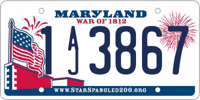 MD license plate 1AJ3867