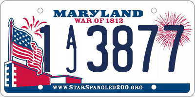 MD license plate 1AJ3877