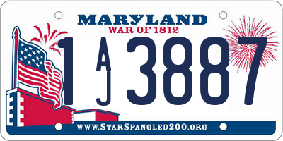 MD license plate 1AJ3887